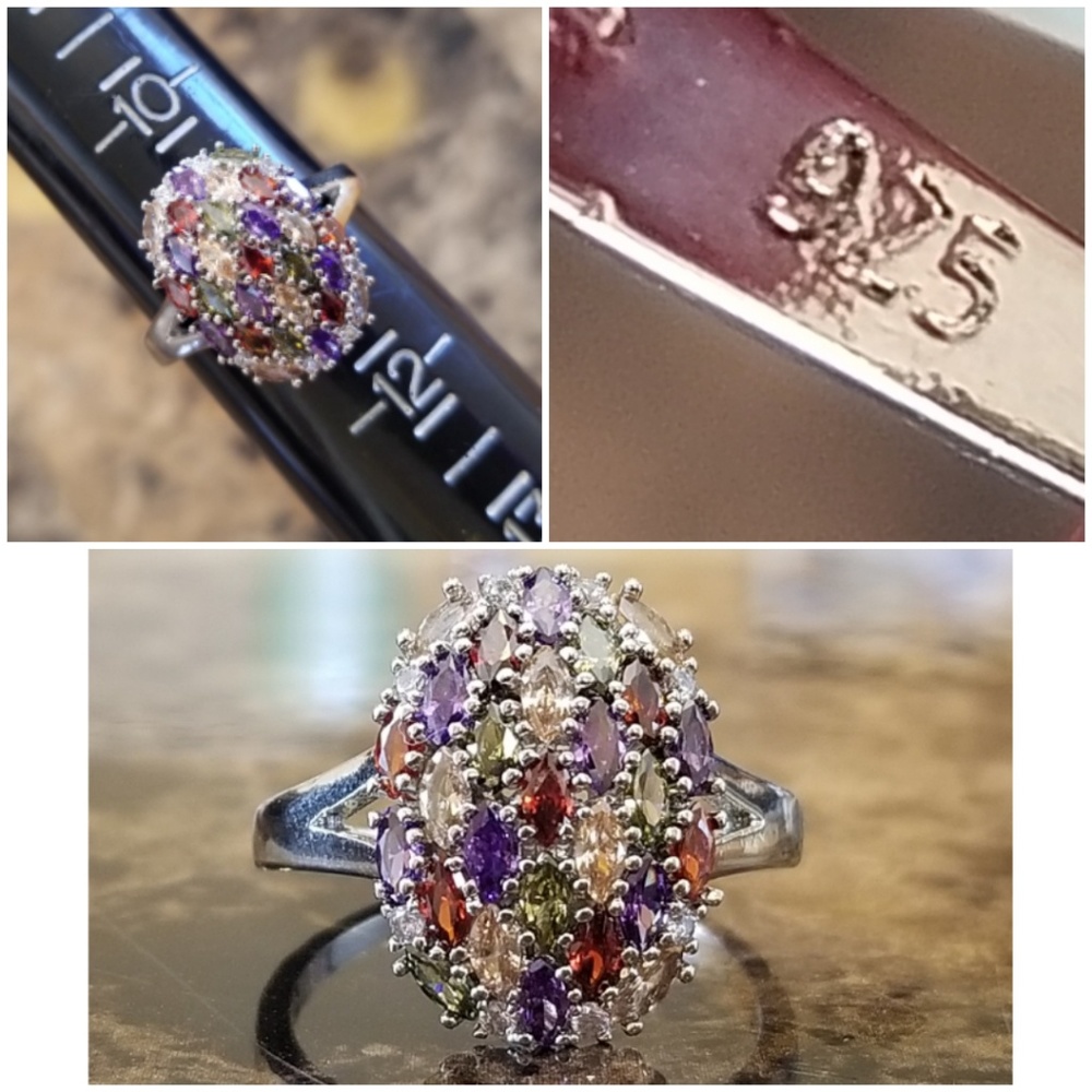 Genuine Multi Gem Ring Size 11 - Picture 5 of 5